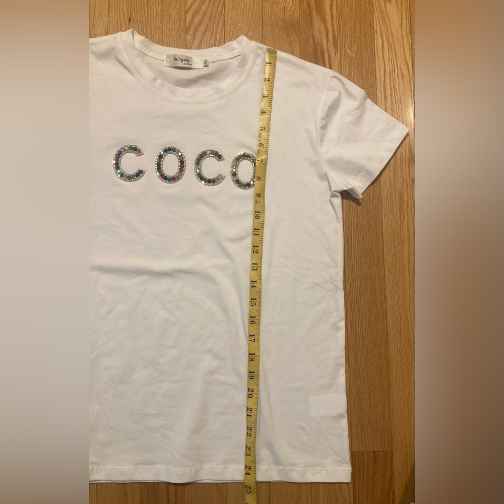 T-Shirt NWOT Rhinestone Lettering - Picture 5 of 6